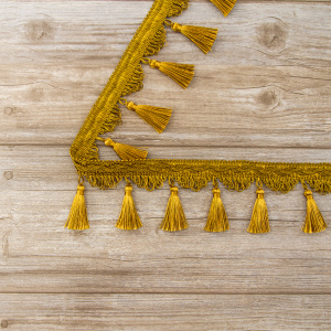 Тесьма с кисточками декоративная PASSAN цвет ярко-коричневый. Арт BPK - 019-col.PE - 16/35