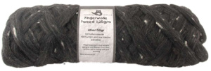 Ровница Fingerwolle Tweed, твидовая, 100% шерсть, цвет антрацит, 50 г, 40 м. Арт 1087-8890M