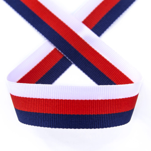 Лента репсовая PEGA, цвет триколор (белый, красный, синий), 20 мм. Арт 812711620DP001