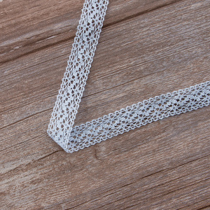 Мерсеризованное хлопковое кружево, 20 мм, цвет светло-голубой. Арт 3037/19                 