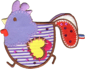 Термоаппликация HKM "Курочка с лиловой головой". Арт 32066/1SB