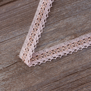 Мерсеризованное хлопковое кружево, 20 мм, цвет бледно-розовый. Арт 1889/X1