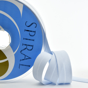 Косая бейка хлопок, 20 мм, 25 м, цвет 51, цвет бледно-голубой. Арт 6600-20мм-51