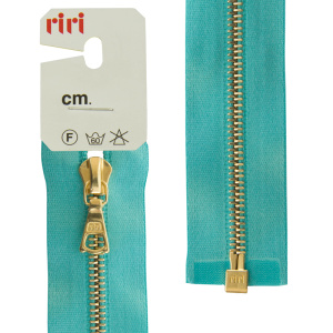 Молния металл, Gold, разъёмная 1 замок, на атласной тесьме, 4 мм, 70 см, цвет 5859, бирюзовый. Арт 3000083/70/5859         
