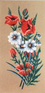 Канва жесткая с рисунком  "Маки и ромашки", 2 картинки. Арт 34.153                  