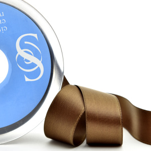 Лента атласная двусторонняя SAFISA, 3 мм, 100 м, цвет 88, светло-коричневый. Арт 110-3мм-88              