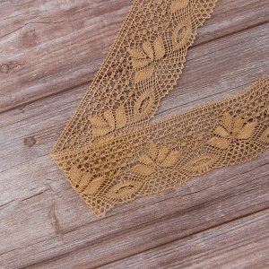 Мерсеризованное хлопковое кружево, 70 мм, цвет бежевый. Арт 3185/T3