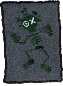 Термоаппликация HKM "Зеленый танцующий скелет". Арт 32236/1SB