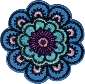 Термоаппликация "Цветок зелено-синий". Арт 43038