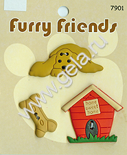 Пуговицы прорезиненные Furry Friends. Арт 7901                    