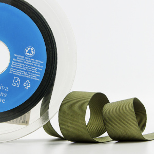 Лента репсовая SAFISA, 25 мм, 25 м, цвет 26  хаки темный. Арт 350-25мм-26