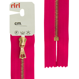 Молния металл, Gold, неразъёмная, на атласной тесьме, 4 мм, 18 см, цвет 9407, малиновый. Арт 3403223/18/9407         