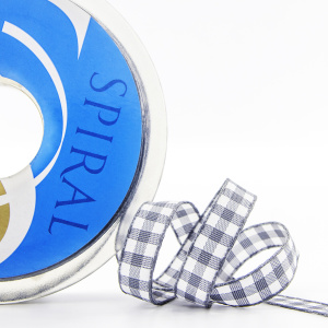 Лента с рисунком клетка SAFISA, 11 мм, 25 м, цвет 68, серый. Арт 469-11мм-68             