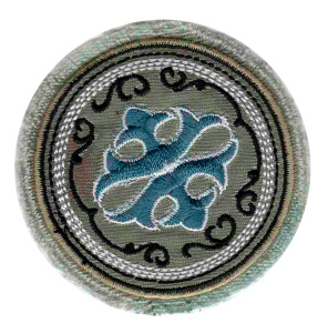 Термоаппликация HKM "Эмблема хаки с голубым". Арт 34223/1SB