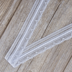 Мерсеризованное хлопковое кружево, 33 мм, цвет светло-голубой. Арт 2177/19