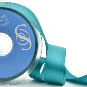 Лента атласная двусторонняя SAFISA, 15 мм, 25 м, цвет 55, малахитовый. Арт 110-15мм-55