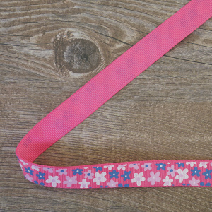 Лента репсовая на картонной катушке "Цветочки". Арт VR15.306