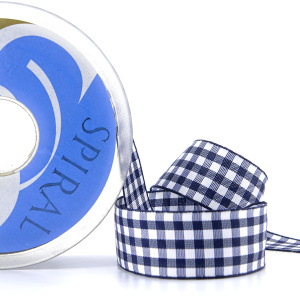 Лента с рисунком клетка SAFISA, 25 мм, 25 м, цвет 15, темно-синий. Арт 469-25мм-15             