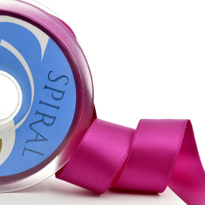 Лента атласная двусторонняя SAFISA, 6.5 мм, 25 м, цвет 82, пурпурный. Арт 110-6,5мм-82            