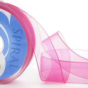 Лента органза SAFISA 39 мм, 25 м, цвет 99, малиновый бледный. Арт 120-38мм-99             