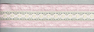 Шитьё с мерсеризованным кружевом, 50 мм, цвет розовый/сливочный. Арт T123/06