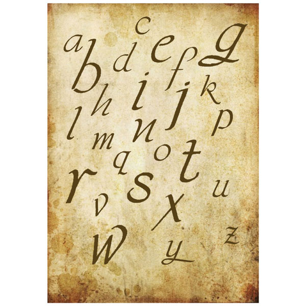 Бумага упаковочная "Алфавит", рисовая, 21 х 29,7 см. Арт DFSA4203