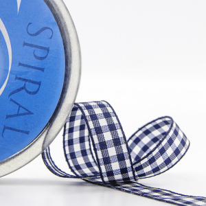 Лента с рисунком клетка SAFISA, 16(18) мм, 25 м, цвет 15, темно-синий. Арт 469-16мм-15             