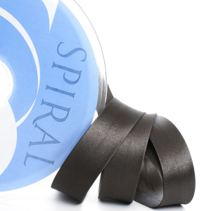 Косая бейка атласная 20 мм, 25 м, цвет 17, темно-коричневый. Арт 6260-20мм-17            