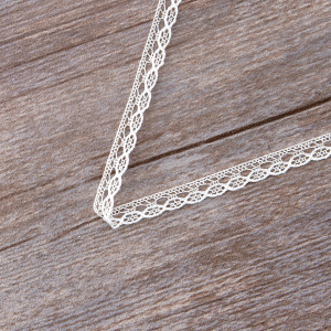 Мерсеризованное хлопковое кружево, 10 мм, цвет белый. Арт 3513/01