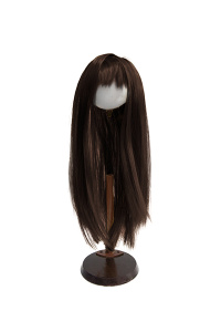 Парик с челкой "Элит", обхват 25-27 см, длина 30 см, цвет каштановый. Арт 26316