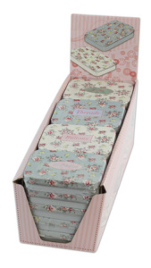 Жестяные коробочи для  мелкой фурнитуры, 20 шт. в картонном прикассовом стенде. Арт +PT.TINS.DB    