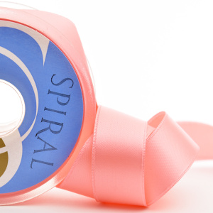 Лента атласная двусторонняя SAFISA, 3 мм, 100 м, цвет 06,  розово-персиковый. Арт 110-3мм-06              