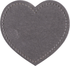 Термоаппликация "Сердце из замши серое". Арт 43161