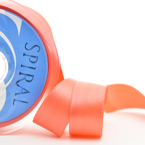 Лента атласная двусторонняя SAFISA, 6.5 мм, 25 м, цвет 59, коралловый. Арт 110-6,5мм-59            