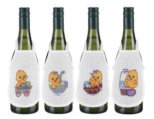 Набор для вышивания фартучков на бутылку "Пасхальное веселье". Арт 78-6545