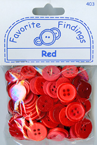 Пуговицы Favorite Findings "Красные". Арт 550000403                