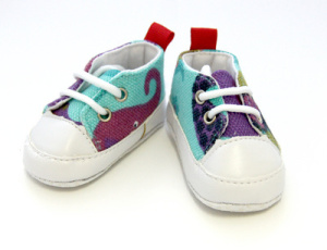 Кеды для кукол из ткани с рисунком. Арт 25270