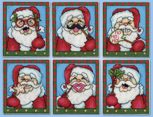 Набор для вышивания елочных украшений "Селфи Санты". Арт 5937