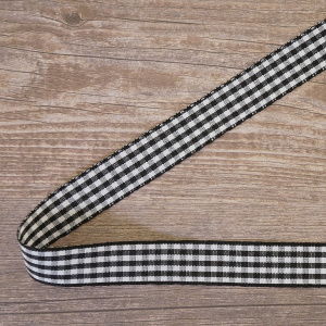 Лента с рисунком на картонной катушке "Клетка", цвет чёрный. Арт R13115/030