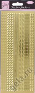 Набор объемных наклеек "Золотые бордюры". Арт ANT8101018              