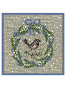 Набор для вышивания "May wreath bluethroat" (Майский венок "Варакуша"). Арт 2692