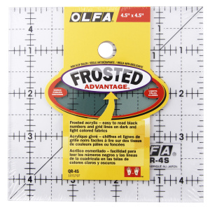 Линейка для пэчворка "Frosted", градация в дюймах, квадрат 4" х 4". Арт QR-4S