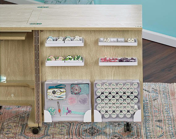 Стол раскладной для швейной машины с раскройным местом ECLIPSE, дуб. Арт TLM.E-O001                  