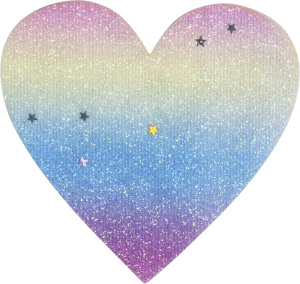 Термоаппликация "Cердце с разноцветными блёстками большое". Арт 42994