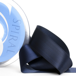 Лента атласная двусторонняя SAFISA, 6.5 мм, 25 м, цвет 15, синий темный. Арт 110-6,5мм-15            