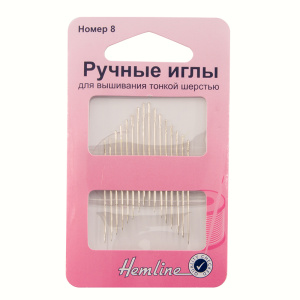 Иглы ручные для вышивания с острым кончиком, №8, 16 шт. Арт 200.8                   