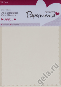 Набор заготовок для открыток с зубчатым краем, 12 шт, А6, кремовый. Арт PMA150112               