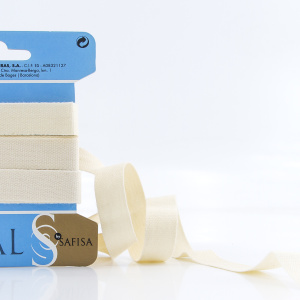 Тесьма киперная хлопковая на блистере SAFISA, 14 мм, 2,5 м , цвет 56, кремовый. Арт P00260C-14мм-56         