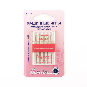 Иглы для бытовых швейных и швейно-вышивальных машин вышивальные № 90. Арт 108.90                  