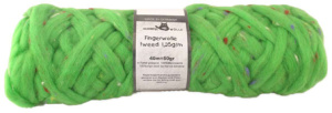 Ровница Fingerwolle Tweed, твидовая, 100% шерсть, цвет зеленый, 50 г, 40 м. Арт 1087-6081